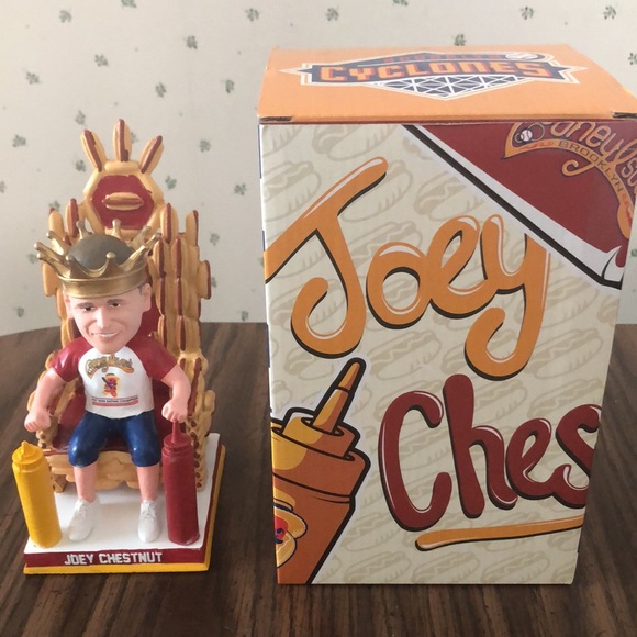 Joey Chestnut Bobblehead Brooklyn Cyclones 2024 Nathan’s Hot Dog Eating Contest - Picture 9 of 10